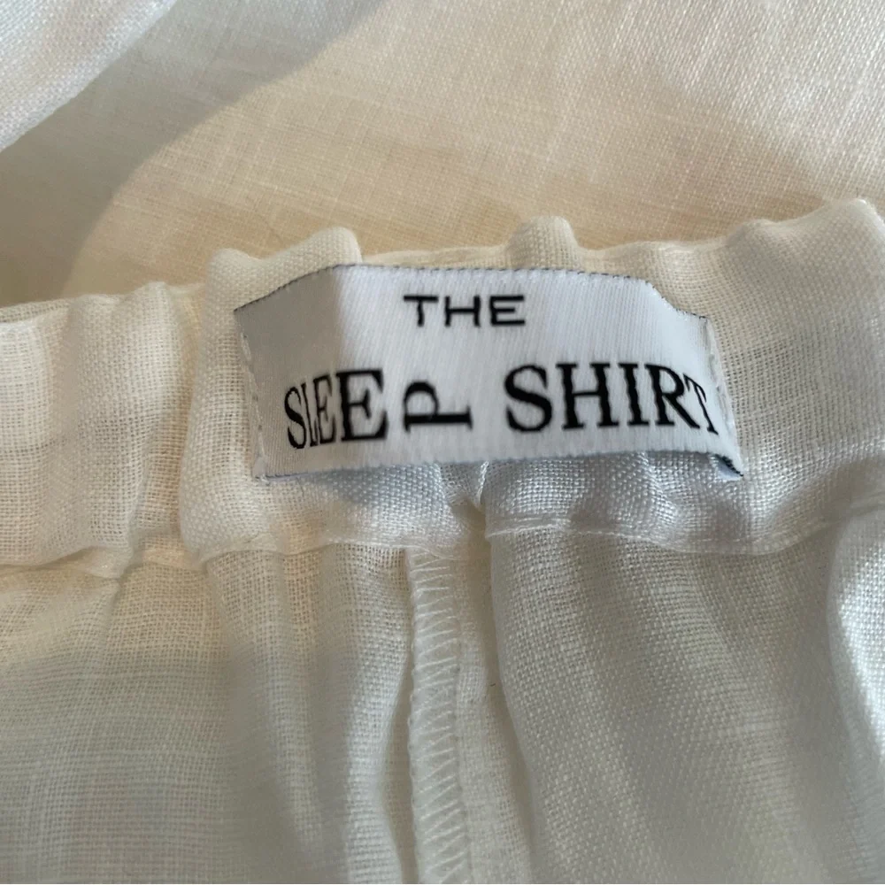 🇨🇦THE SLEEP SHIRT white linen capris size S - Picture 3 of 8
